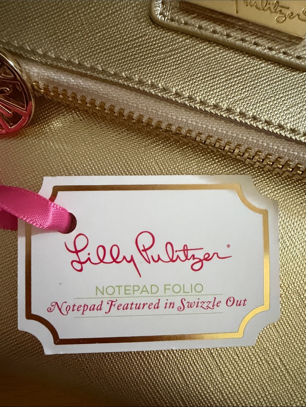 NWT - LILLY PULITZER - Gold Women's Notepad Folio featured in swizzle out - Picture 4 of 4